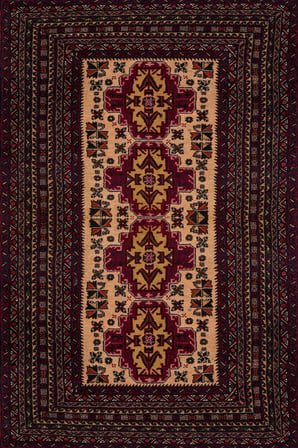 Bordo Geometrik Salon Halısı Kaymaz Taban Dijital Baskı Koridor
