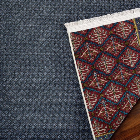 Bordo Geometrik Desenli Dijital Baskı Kaymaz Taban Halı Koridor