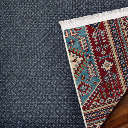 Bordo Etnik Geometrik Desenli Kaymaz Taban Salon Halısı Koridor