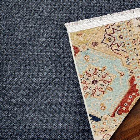 Ekru Dijital Baskı Geometrik Desenli Kaymaz Taban Halı Koridor