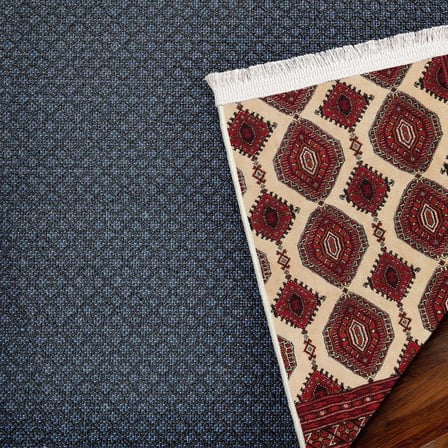 Bordo Geometrik Salon Halısı Kaymaz Taban Dijital Baskı Etnik Stil