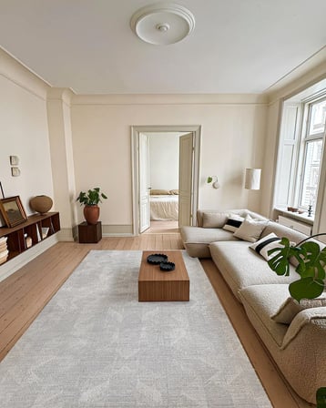 Gri Geometrik Modern Kaymaz Tabanlı Salon Halısı Dijital Baskı Koridor Uyumlu