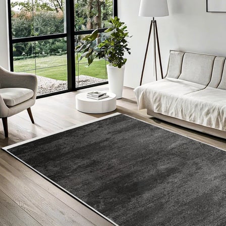 Soyut Desenli Modern Gri Salon Halısı Kaymaz Tabanlı Dijital Baskı Koridor