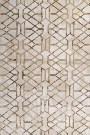 Bej Modern Geometrik Desenli Kaymaz Tabanlı Yıkanabilir Salon Koridor Halısı