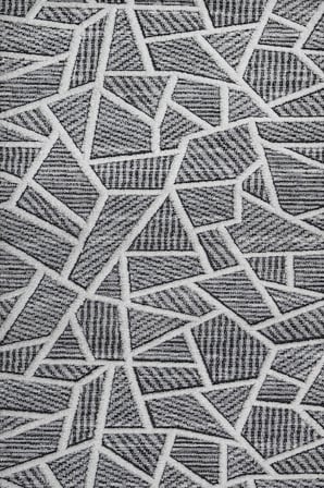 Gri Geometrik Desenli Modern Kaymaz Taban Salon Halısı Koridor İçin