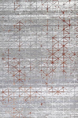 Gri Geometrik Desenli Kaymaz Taban Salon Halısı Koridor Modern Stil