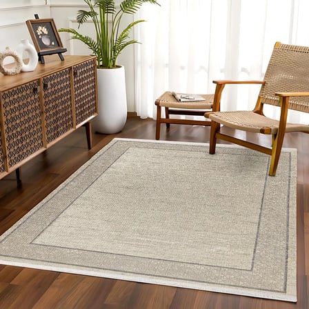Krem Geometrik Desenli Kaymaz Tabanlı Dijital Baskı Modern Koridor ve Salon Halısı