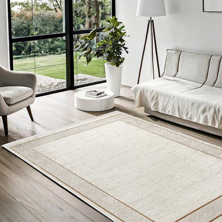 Krem Halı Geometrik Desenli Modern Dijital Baskı Salon Koridor Halısı Kaymaz Taban (86 kar.)