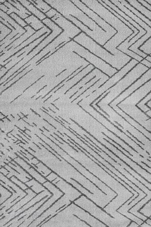 Gri Geometrik Desenli Kaymaz Tabanlı Salon Halısı Modern Koridor