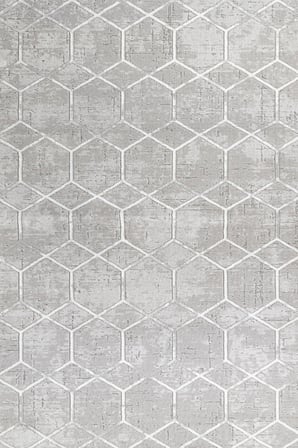 Gri Geometrik Desenli Modern Kaymaz Taban Salon Halısı Koridor İçin Dijital Baskı