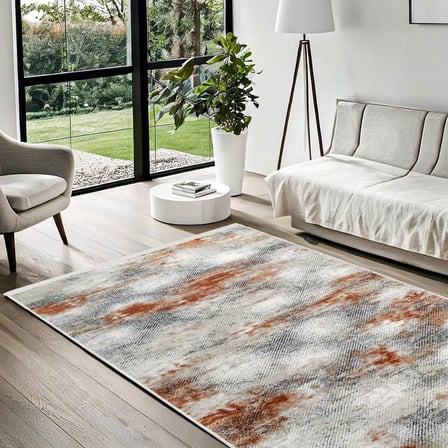 Ekru Çok Renkli Soyut Salon Halısı Kaymaz Tabanlı Dijital Baskı Modern Koridor