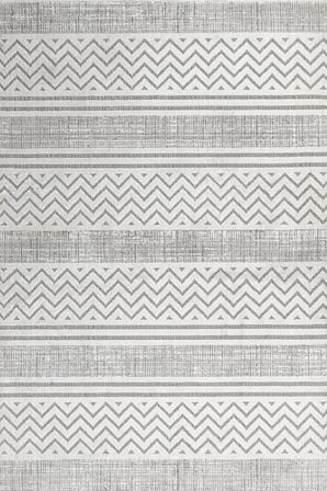 Gri Geometrik Desenli Modern Kaymaz Tabanlı Salon ve Koridor Halısı İskandinav Tarz
