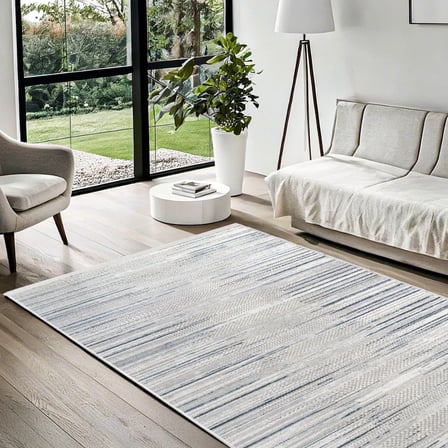 Gri Soyut Desenli Modern Salon Halısı Kaymaz Tabanlı Dijital Baskı