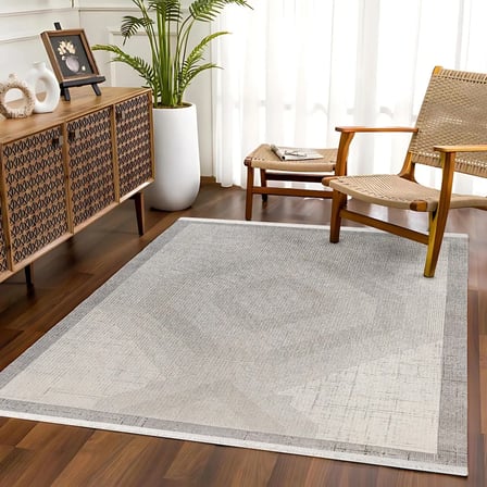 Modern Geometrik Desenli Dijital Baskı Halı Gri Kaymaz Tabanlı Salon Koridor Uyumlu