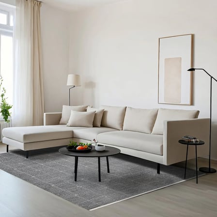 Antrasit Gri Modern Geometrik Desenli Salon Halısı Koridor Yatak Odası