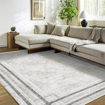 Gri Eskitme Geometrik Salon Halısı Dijital Baskı Kaymaz Tabanlı Modern Koridor