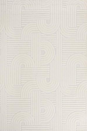 Krem Geometrik Desenli Dijital Baskı Salon Halısı Modern Koridor Pamuk-Polyester