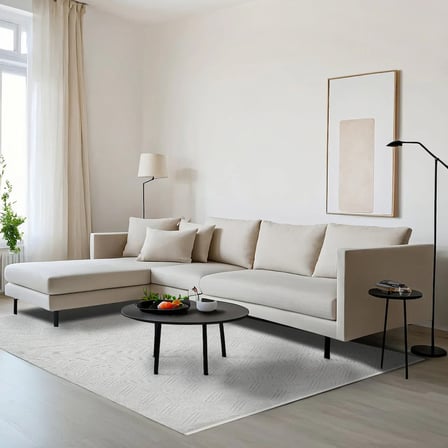 Geometrik Desenli Modern Gri Salon Halısı Kaymaz Tabanlı İskandinav Koridor Halısı