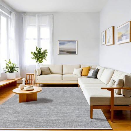 Gri Soyut Modern Salon Halısı Kaymaz Tabanlı Dijital Baskı Koridor Uyumlu