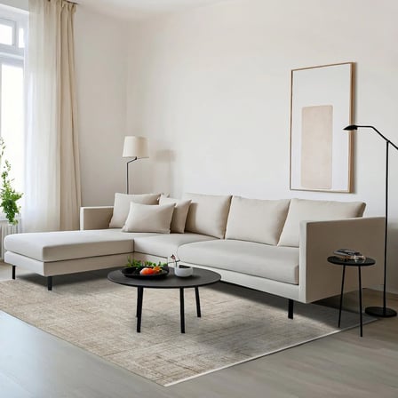 Bej Halı Geometrik Desenli Modern Salon Halısı Kaymaz Tabanlı Dijital Baskı