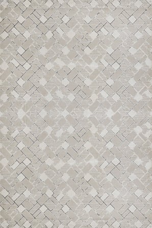 Geometrik Desenli Modern Gri Salon Halısı Kaymaz Taban Dijital Baskı