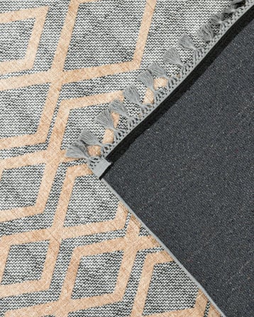 Gri Modern Geometrik Dokulu Salon Halısı Koridor Yatak Odası