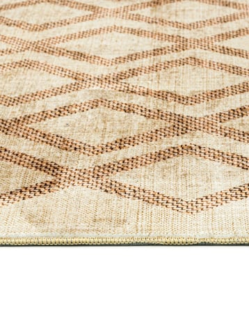 Bej Renkli Geometrik Desenli Modern Salon Halısı Hasır Dokulu Koridor