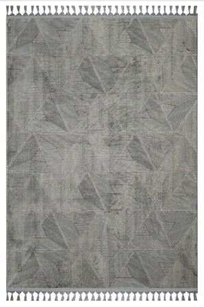 Gri Geometrik Desenli Modern Salon Halısı Koridor Yatak Odası İçin Makine Dokuma