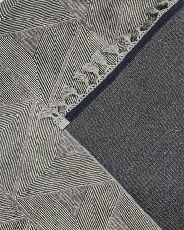 Gri Geometrik Desenli Modern Salon Halısı Koridor Yatak Odası İçin Makine Dokuma