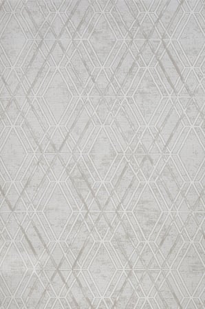 Gri Geometrik Desenli Dijital Baskı Salon Halısı Kaymaz Tabanlı Modern