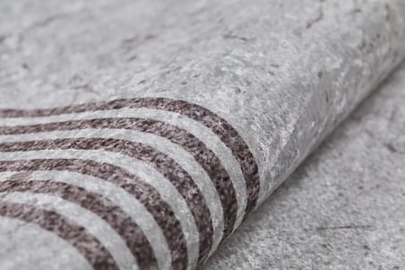 Outlet - Gri Mermer Efektli Modern Kaymaz Taban Salon Halısı Dijital Baskı