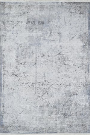 Outlet - Gri Soyut Leke Desenli Modern Kaymaz Taban Salon Halısı Dijital Baskı