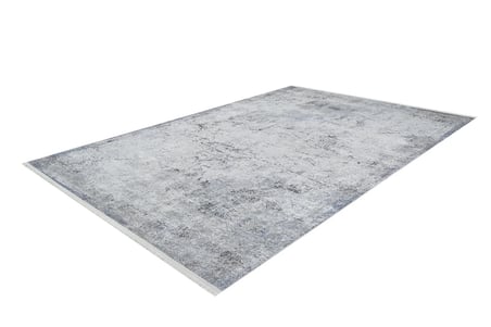 Outlet - Gri Soyut Leke Desenli Modern Kaymaz Taban Salon Halısı Dijital Baskı