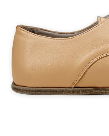 Outlet - Erkek Bağcıklı Oxford Ayakkabı, El Yapımı Barefoot Hakiki Deri Turuncu