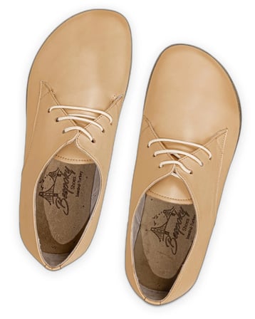 Outlet - Erkek Bağcıklı Oxford Ayakkabı, El Yapımı Barefoot Hakiki Deri Turuncu