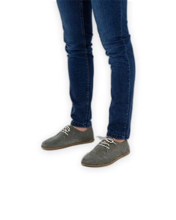 Outlet - Kadınlar için Hakiki Deriden Bağcıklı Barefoot Oxford Ayakkabı Yeşil