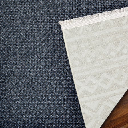 Outlet - Krem Bej Zigzag Geometrik Modern Kaymaz Taban Salon Halısı Dijital Baskı