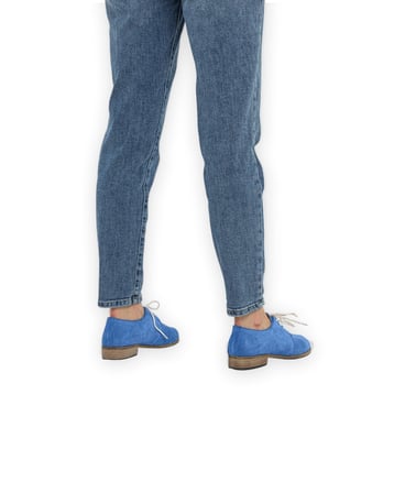 Outlet - Kadınlar için Süet Bağcıksız Oxford Ayakkabı - Bağcıklı Kapanış Krem
