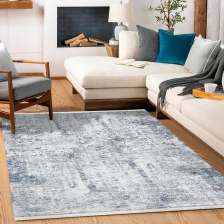 Gri Soyut Desenli Modern Salon Halısı Dijital Baskı Koridor Vintage