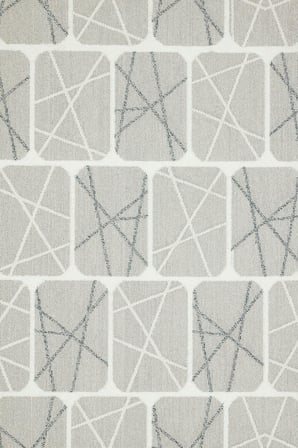 Gri Geometrik Modern Salon Halısı Kaymaz Taban Koridor İskandinav