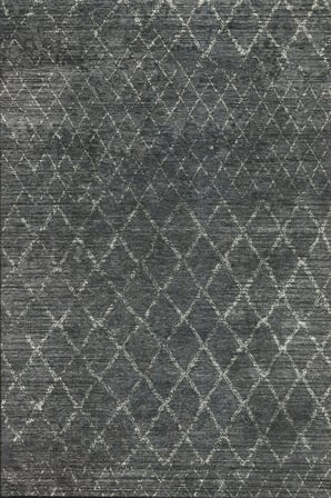 Antrasit Geometrik Desenli Eskitme Stil Kaymaz Taban Dijital Baskı Salon Halısı