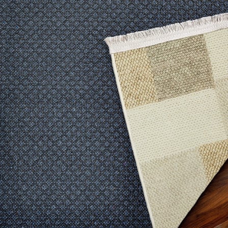 Krem Geometrik Desenli Kaymaz Taban Dijital Baskı Halı Modern