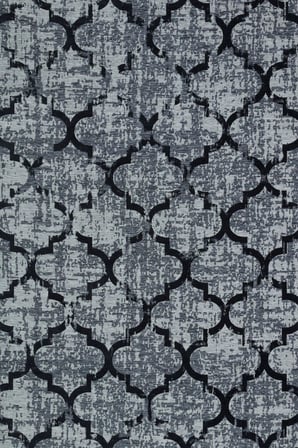 Gri Antrasit Geometrik Eskitme Modern Kaymaz Taban Salon Halısı Dijital Baskı
