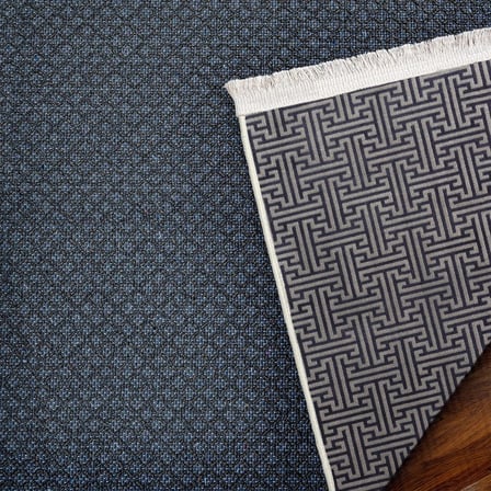 Gri Geometrik Desenli Kaymaz Taban Salon Halısı Koridor Modern Tasarım