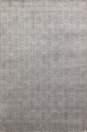 Gri Geometrik Desenli Modern Kaymaz Taban Salon Halısı Koridor Modeli
