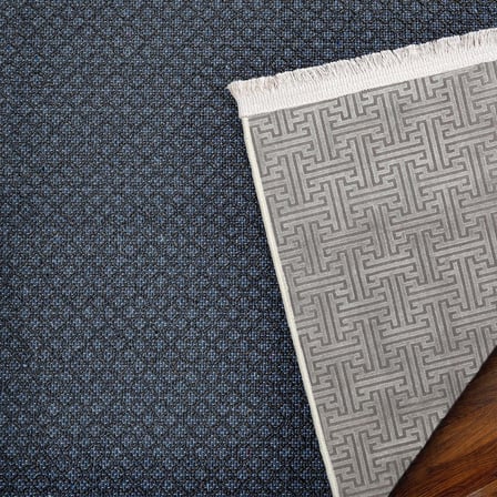 Gri Geometrik Desenli Modern Kaymaz Taban Salon Halısı Koridor Modeli