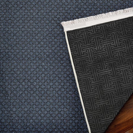 Antrasit Gri Modern Geometrik Kaymaz Taban Dijital Baskı Halı