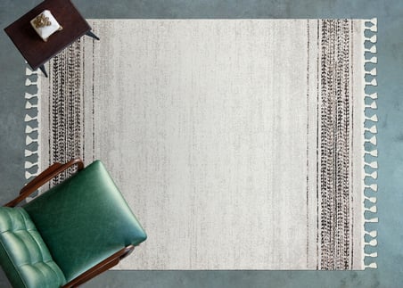Gri Salon Halısı Geometrik Desenli Kaymaz Tabanlı Koridor Etnik Modern Stil