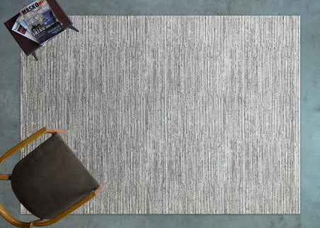 Gri Çizgili Modern Salon Halısı Dijital Baskı Kaymaz Tabanlı Koridor Uyumlu