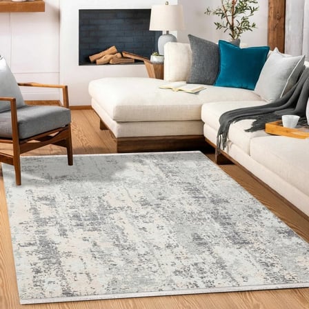 Gri Soyut Desenli Kaymaz Taban Salon Halısı Dijital Baskı Koridor Tipi